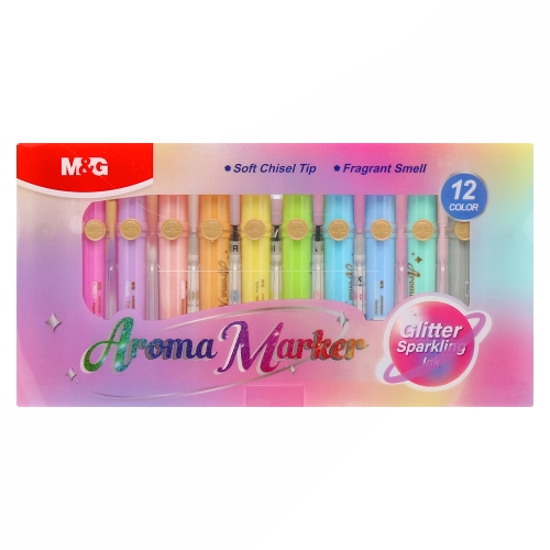 Highlighter M&G Aroma Marker Glitter (set of 12 colours)