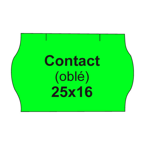 Etikety cen. contact 25x16 oblé - 1125 etikiet/kotúčik, zelené