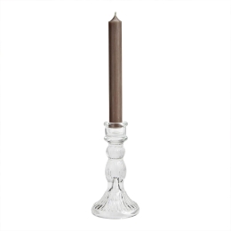 Candlestick clear glass 15 cm