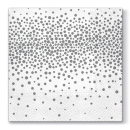 Obrúsky PAW L 33x33cm Confetti - Silver