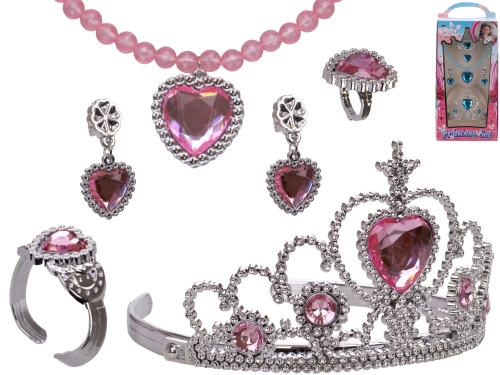 2asstd color (pink, blue) 6pcs of plastic little princess jewelry set in WBX