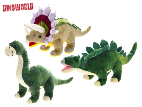Dinoworld 4asstd (Brontosaurus,Stegosaurus,Triceratops,Tyranosaurus) 37cm plush dinosaur 0