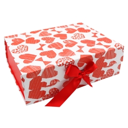 Gift box with bow 33 x 25 x 12 cm (mix) (2)