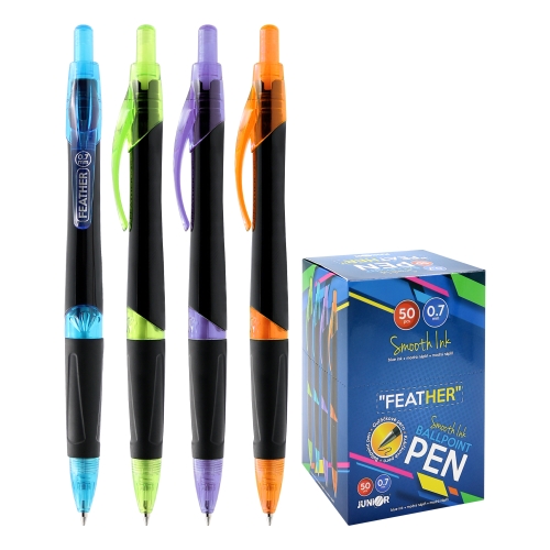 Pero guľôčkové FEATHER TY151B 0,7mm - modrá náplň /1ks