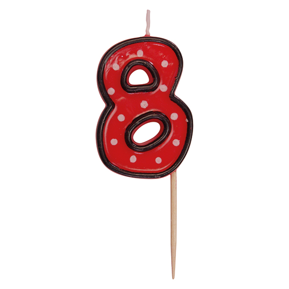 Číslová sviečka na špajli "8" 50mm [1 ks]