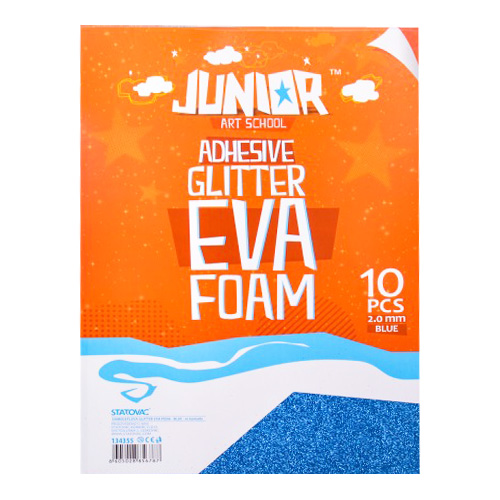 Dekoračná pena A4 EVA Glitter modrá samolepiaca  2,0 mm, sada 10 ks