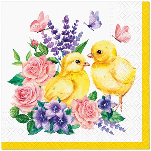 Obrúsky TaT 33x33cm Chicks and Flowers