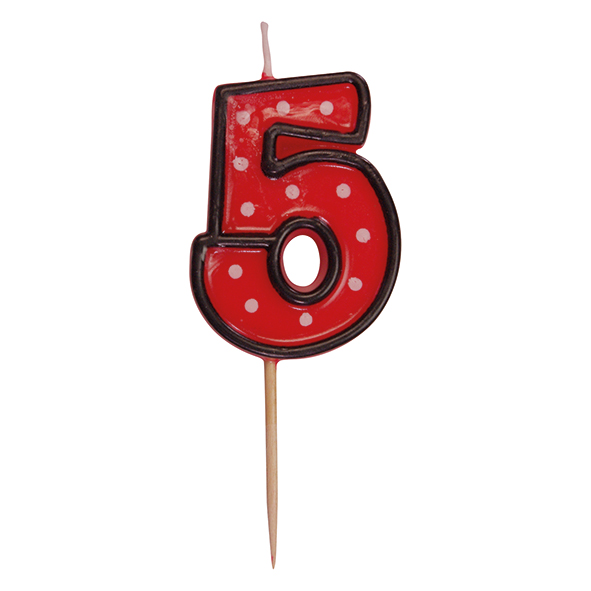 Číslová sviečka na špajli "5" 50mm [1 ks]