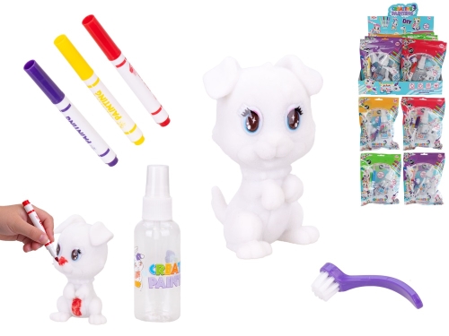 4asstd paint your own animal set w/6pcs of washable markers in PB 12pcs in DBX