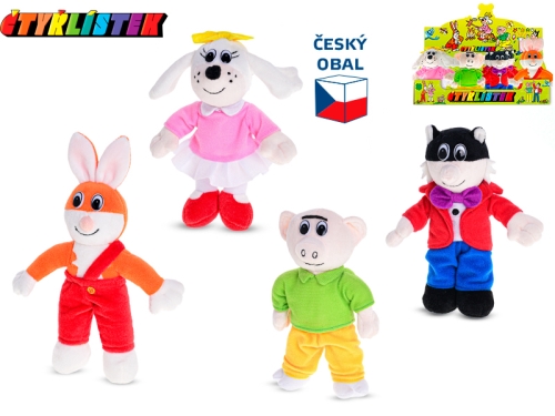 Štvorlístok plyšové postavičky 16cm stojace 4druhy 0m+ 16ks v DBX