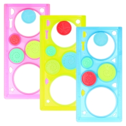 Spirograph stencil for drawing various geometric shapes and figures (mix of 3 colours) (1)