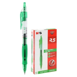 Pero gelové M&amp;G R5 hrot 0,7 mm - zelená náplň