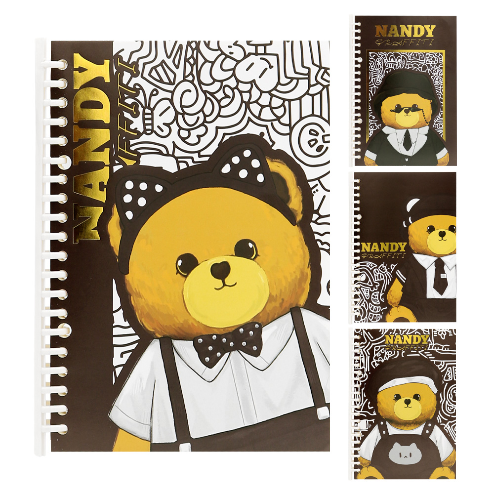 Špirálový blok JUNIOR Nandy Bear A5 80 listov, linajkový