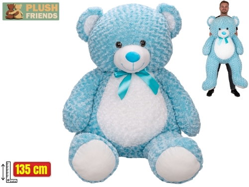Plush Friends blue color white belly 135cm plush bear w/ribbon 0m+