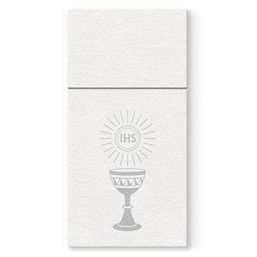Vrecká na príbory PAW AIRLAID 40x40cm My First Communion Silver, 25 ks/bal