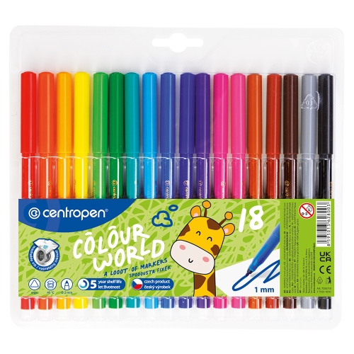 Coloured markers CENTROPEN 7550 - 18pcs (1)