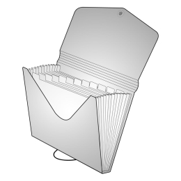 Document organizer with rubber PP A4 Opaline clear-blue 13 folders