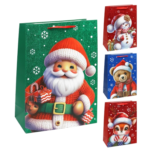 Christmas Gift Bag 23x18x10 cm (assortment of 4 designs - price per piece)