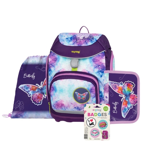School bag (4-piece set) OXY Sherpy - Butterfly