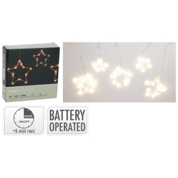 Illuminated curtain chain /curtain 45x micro LED stars, length 120 cm