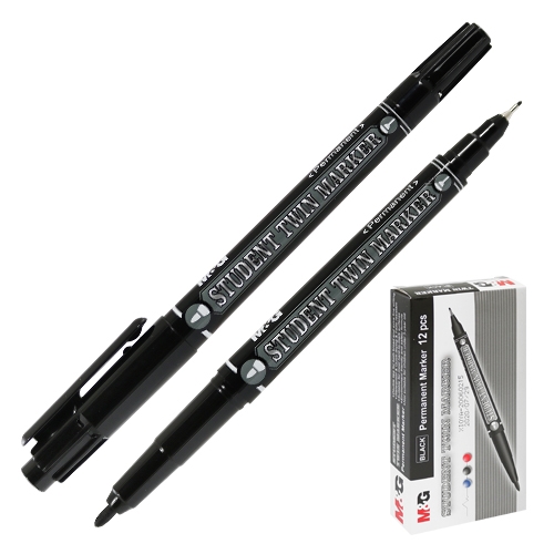 Permanent M & G double-sided marker - black