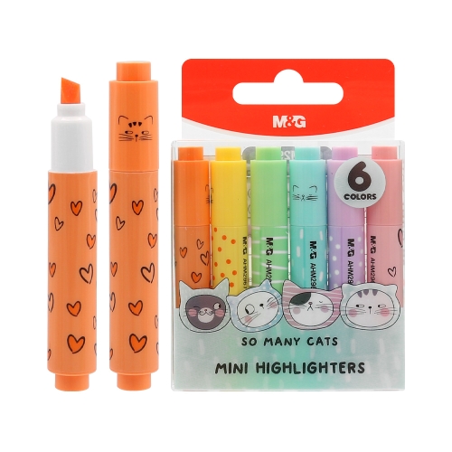 Highlighter M&G Mini So Many Cats PASTEL - set of 6 (2)