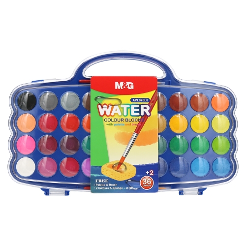 Water colors 38 colors (30 mm) + palette and brush