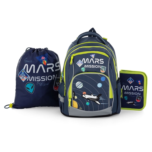 School backpack (3-piece set) OXY GO - Space