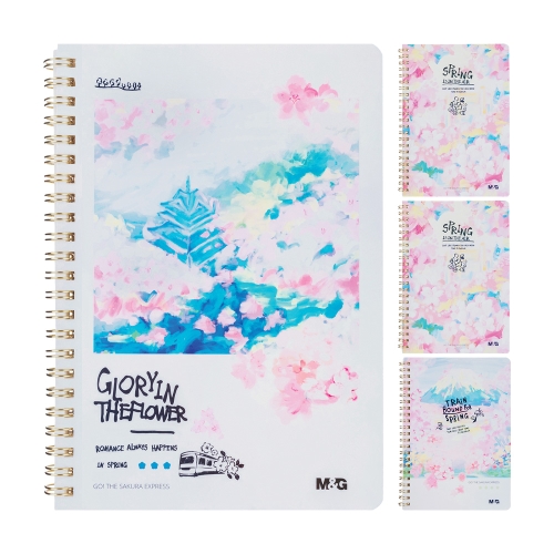 Lined notebook with spiral A5 Sakura time (3 designs)
