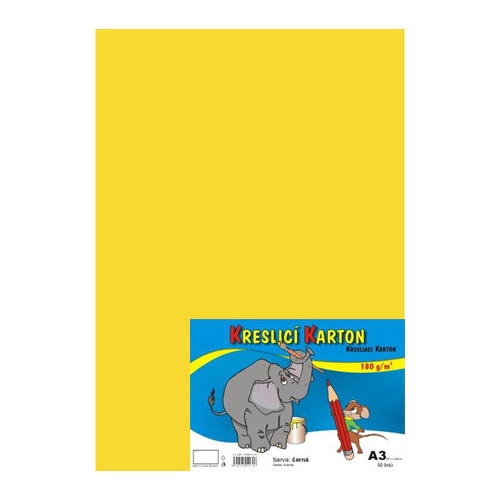 School drawing A3 180g / 50 sheets yellow
