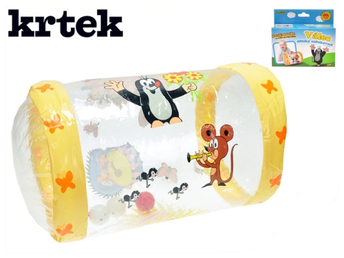 40x23cm baby inflatable cylinder w/rattles 6m+ in PBX