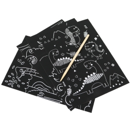 Scratch cards A5 (mix of 4 motifs) 8 pcs + wooden pen (5)