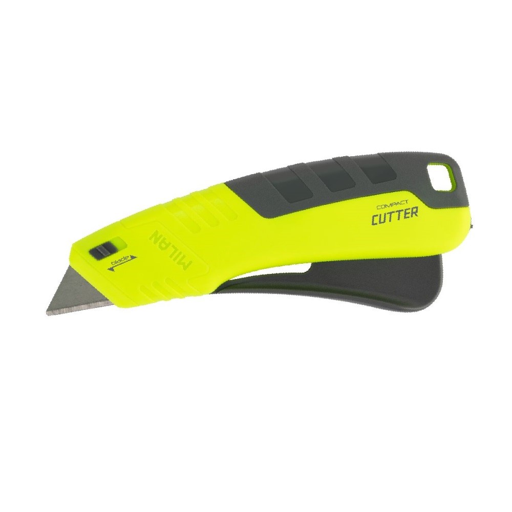 Blister with self-retracting cutter with metal blade COMPACT Acid series, yellow