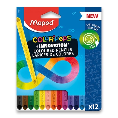 Pastelky bezdrevné MAPED - COLOR`PEPS INFINITY 12 farieb