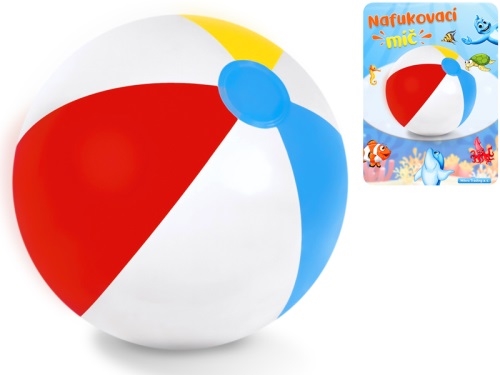 50cm inflatable beach ball w/3 stripes 24m+ in PP w/insert card