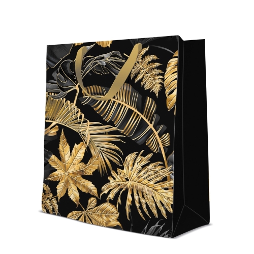 Darčeková taška veľká - Gold Leaves 26,5x13x33,5 cm