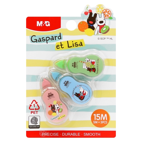 M&G Gaspard et Lisa Correction Tape, 5 mm x 15 m (set of 3)