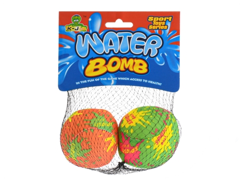 2asstd color (green, yellow) 2pcs of 7cm neon water bomb in net w/header