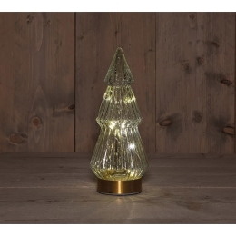 Tree - illuminated 10 LED warm white, glass 10x23x10 cm