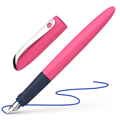 Pero plniace Schneider Wavy pink - modrá náplň