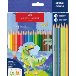 Faber-Castell Dino Colour Classic crayons set 18+6 Neon and Metallic - Dino