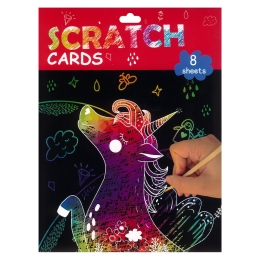 Scratch cards A5 (mix of 4 motifs) 8 pcs + wooden pen (4)