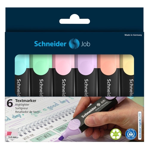 Zvýrazňovač Schneider Job pastel - sada 6 ks