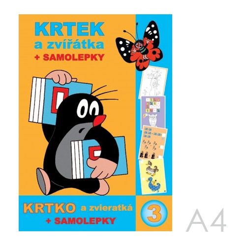 Omaľovanka Krtko a zvieratká A4
