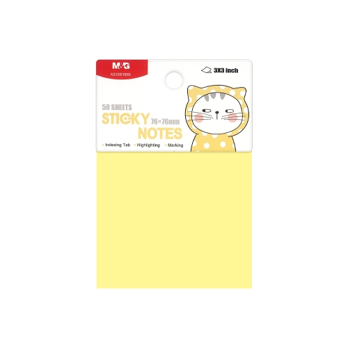 M&G adhesive block 76x76 mm (50 pcs) light yellow
