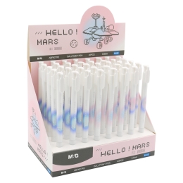 Ballpoint pen M&G Hello ! Mars 0.5mm (3 designs) blue ink (1)