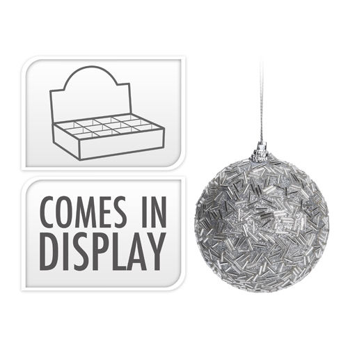 Christmas ball - PS 80 mm/silver, 1pc