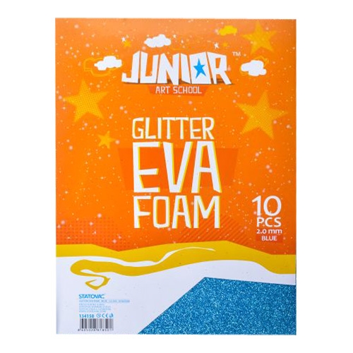 Dekoračná pena A4 EVA Glitter modrá 2,0 mm, sada 10 ks