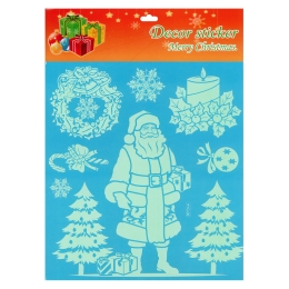 Christmas stickers 31 x 42 cm fluorescent (mix of shapes) (4)