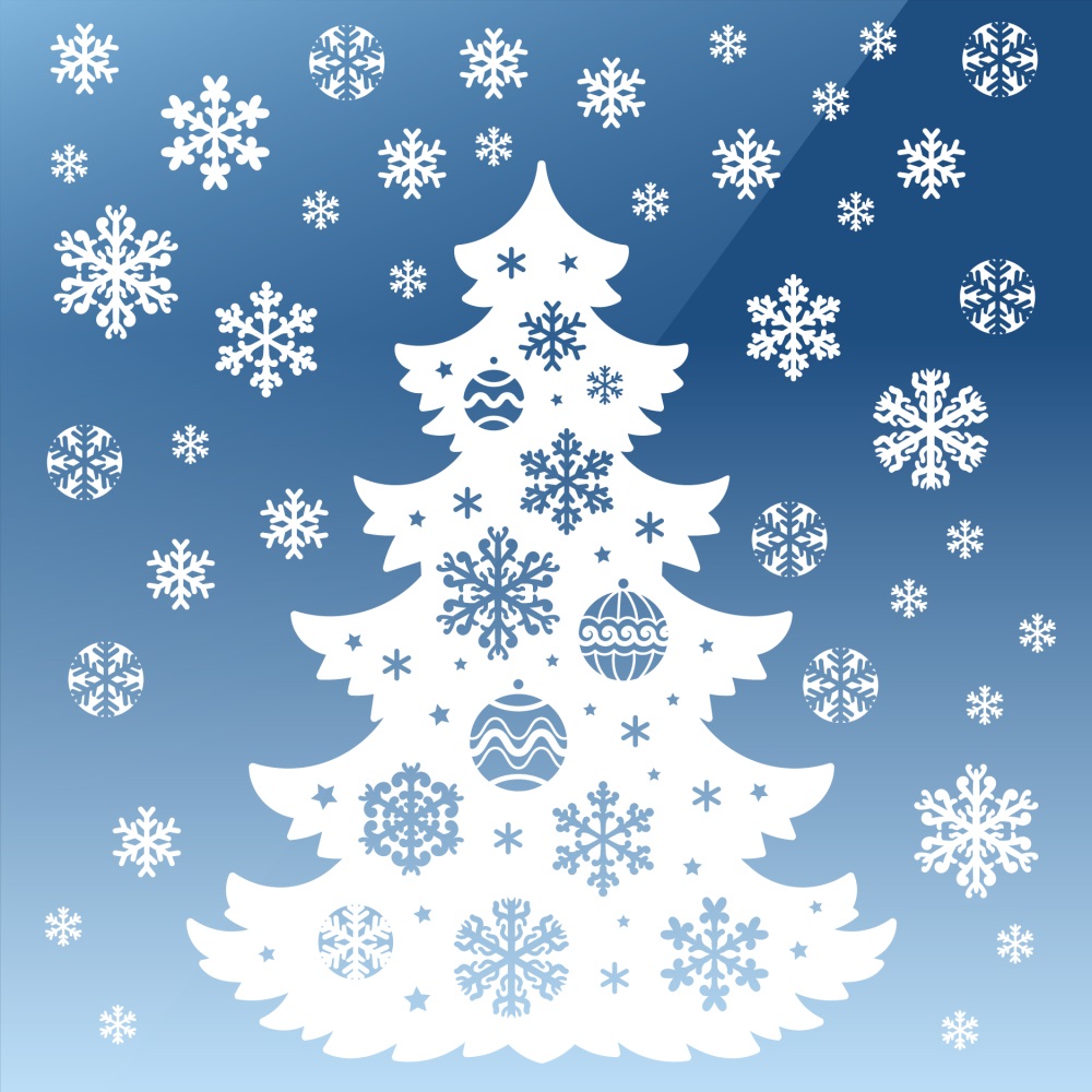 Adhézne nálepky JUNIOR 30x42 cm - Vianočné ozdoby - Mix